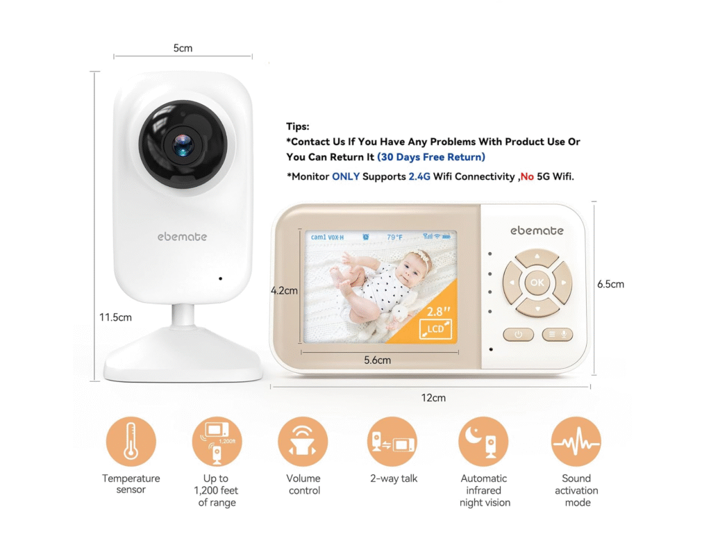 Best Baby Monitors 2025: Top Picks & Buying Guide ebemate Video Baby Monitor - the baby edge