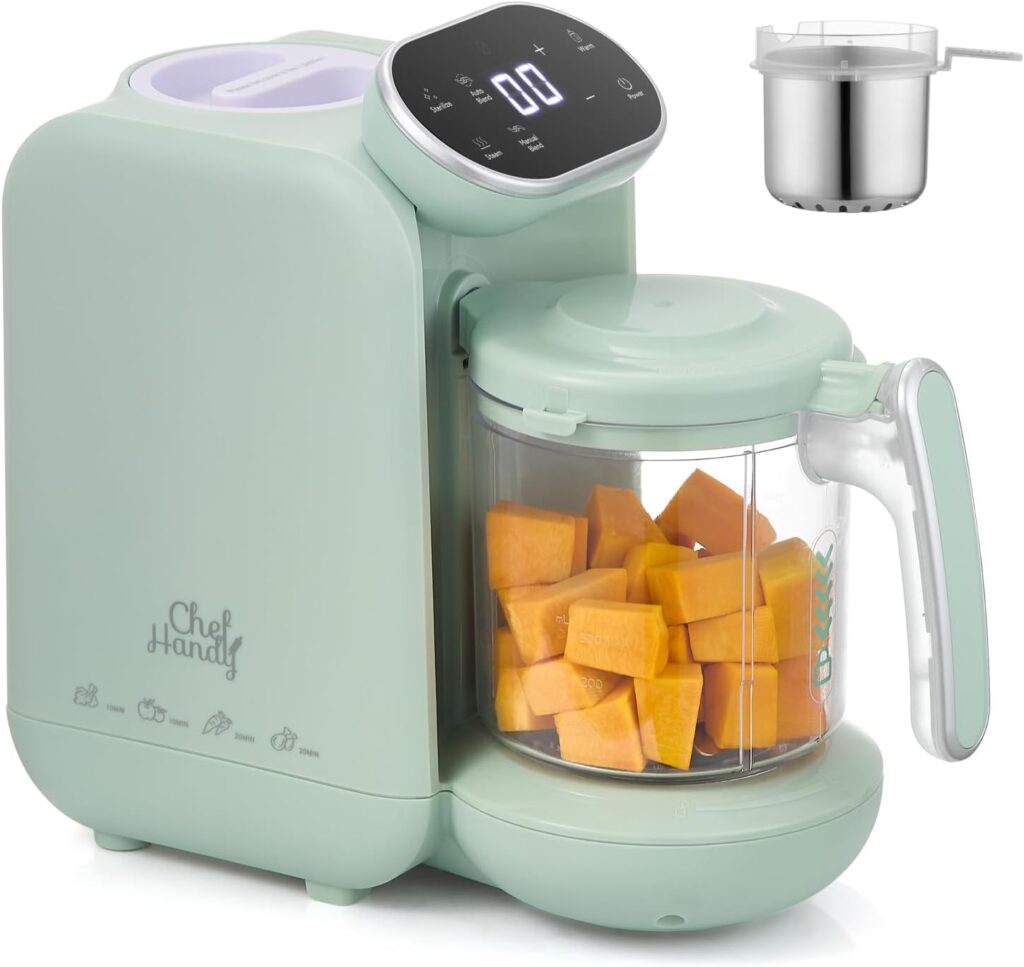 5 Best Baby Food Makers – Complete Comparison chefhandy baby food maker green 5 in 1 steamer blender sterilizer with baby food pouches.