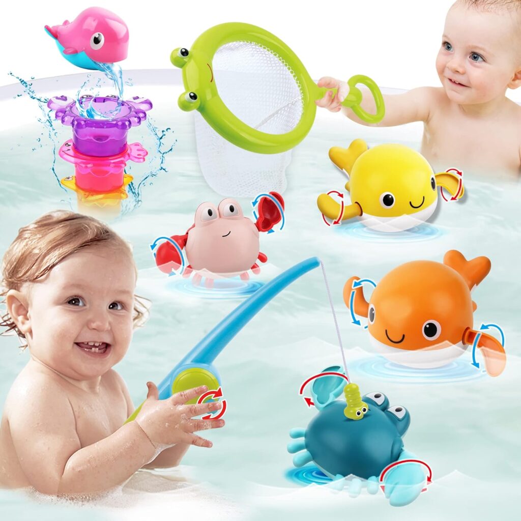 dwi dowellin magnetic fishing bath toy set