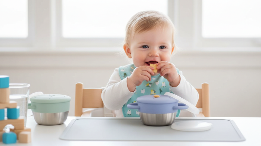 elk and friends stainless steel snack cup sage