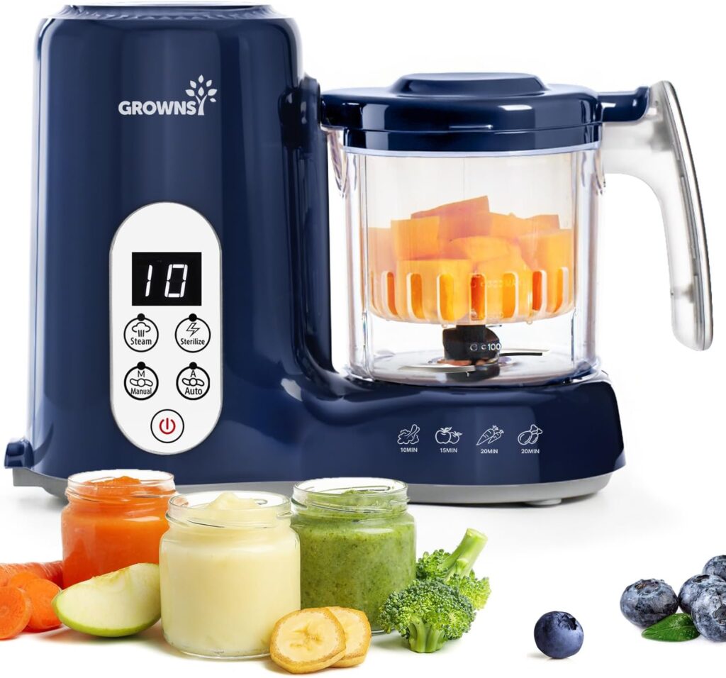 5 Best Baby Food Makers – Complete Comparison grownsy baby food maker dark blue multifunction steam and blend baby food processor.