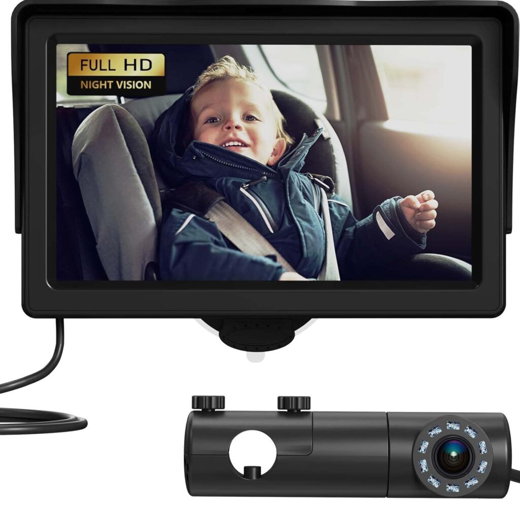 Best Baby Car Cameras & Mirrors – Top 5 Comparison Guide for Safer Backseat Monitoring grownsy hd baby car camera with 4.3 inch monitor and 120 degree wide view.