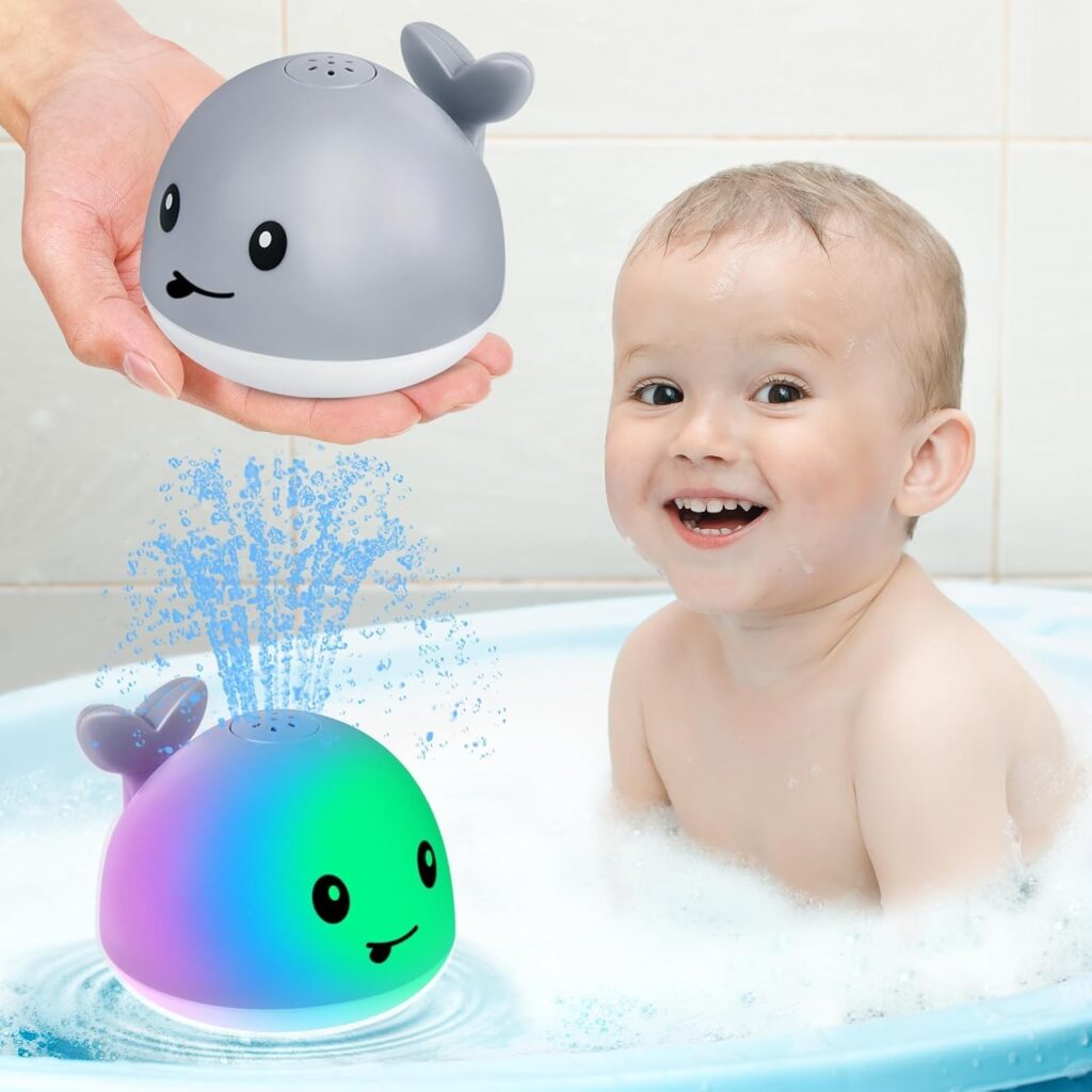 gigilli rechargeable light up whale bath toy