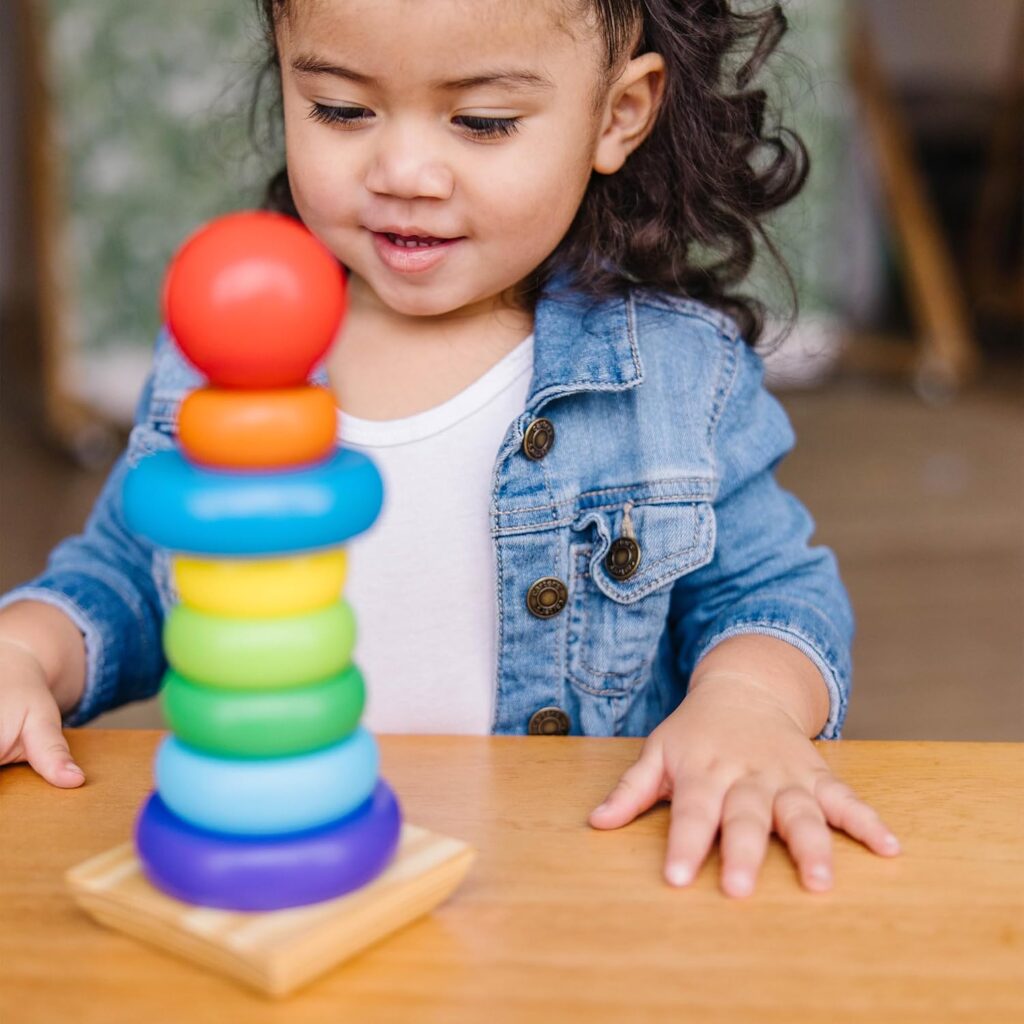 melissa and doug rainbow stacker wooden toy
