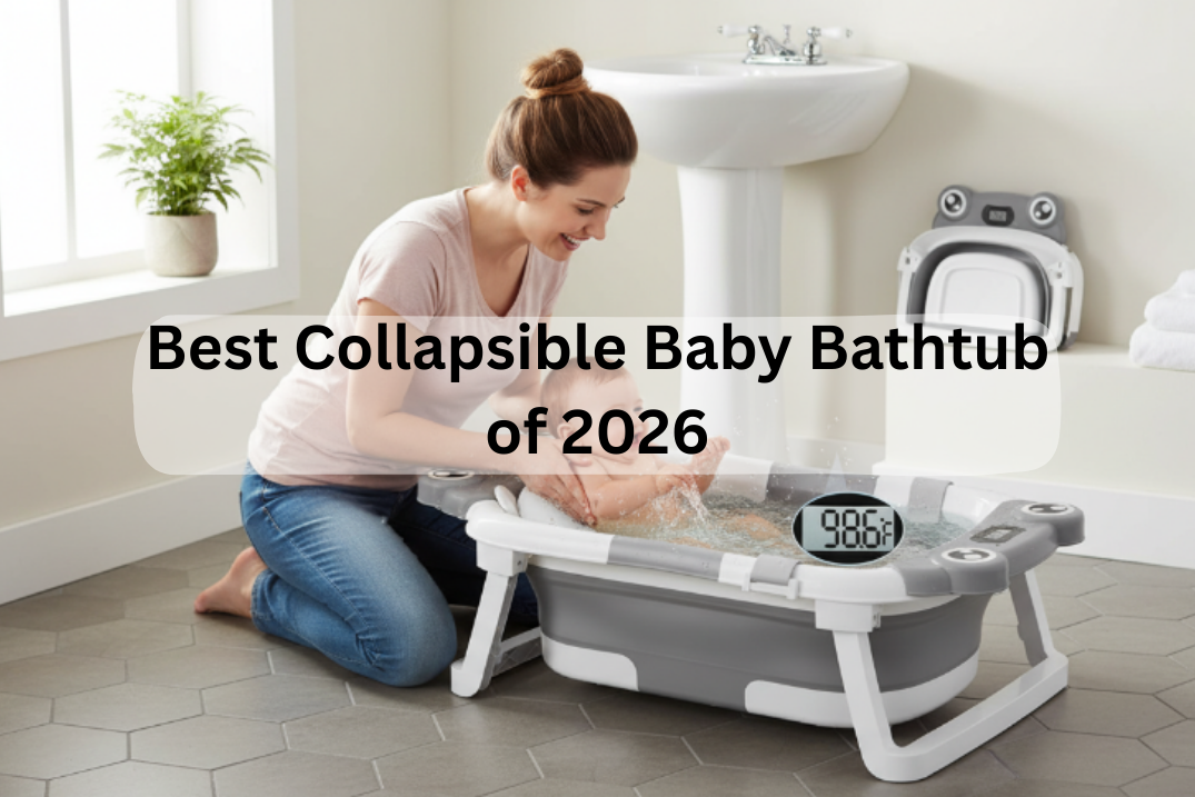 newborn baby in collapsible baby bathtub pink 2026