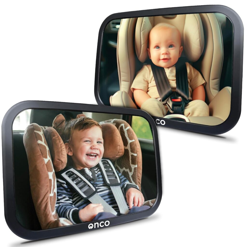 Best Baby Car Mirrors – Top 3 Safe & Clear Picks for Rear-Facing Car Seats onco baby car mirror rear facing shatterproof 360 rotation