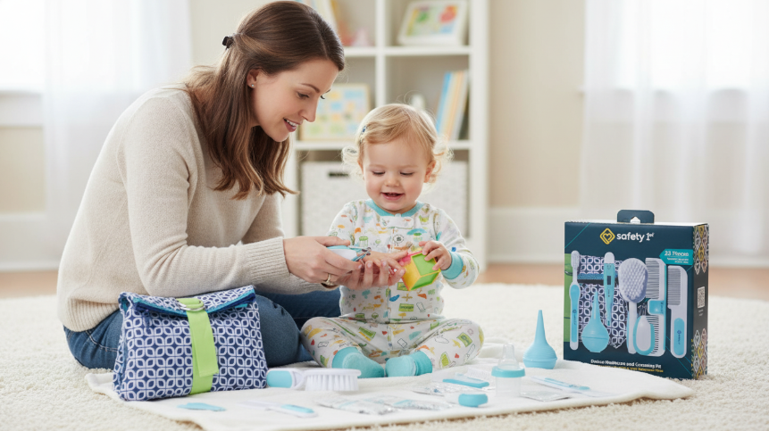 owl green 4 in 1 baby nail care set case, best baby grooming kits