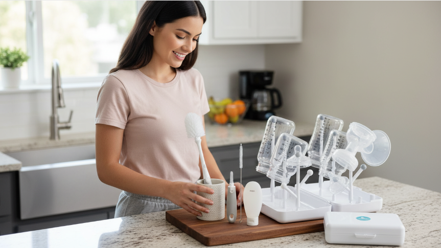 termichy gray travel bottle cleaning kit folded