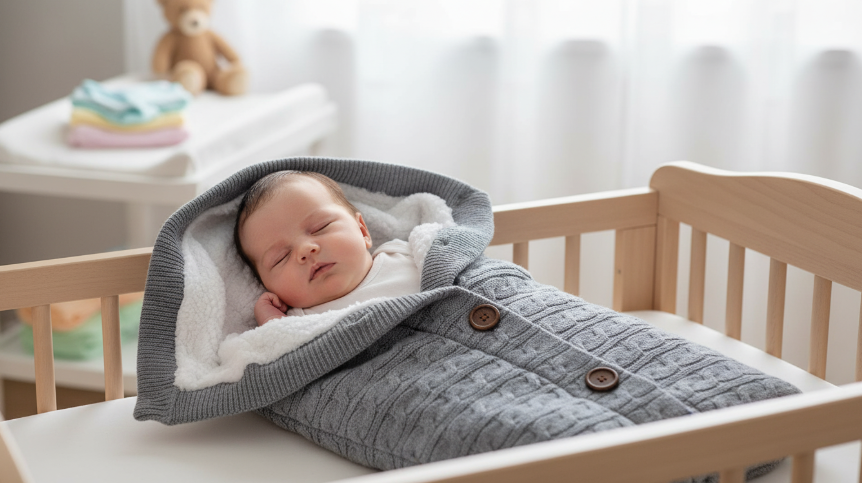 xmwealthy infant swaddle blanket grey knit
