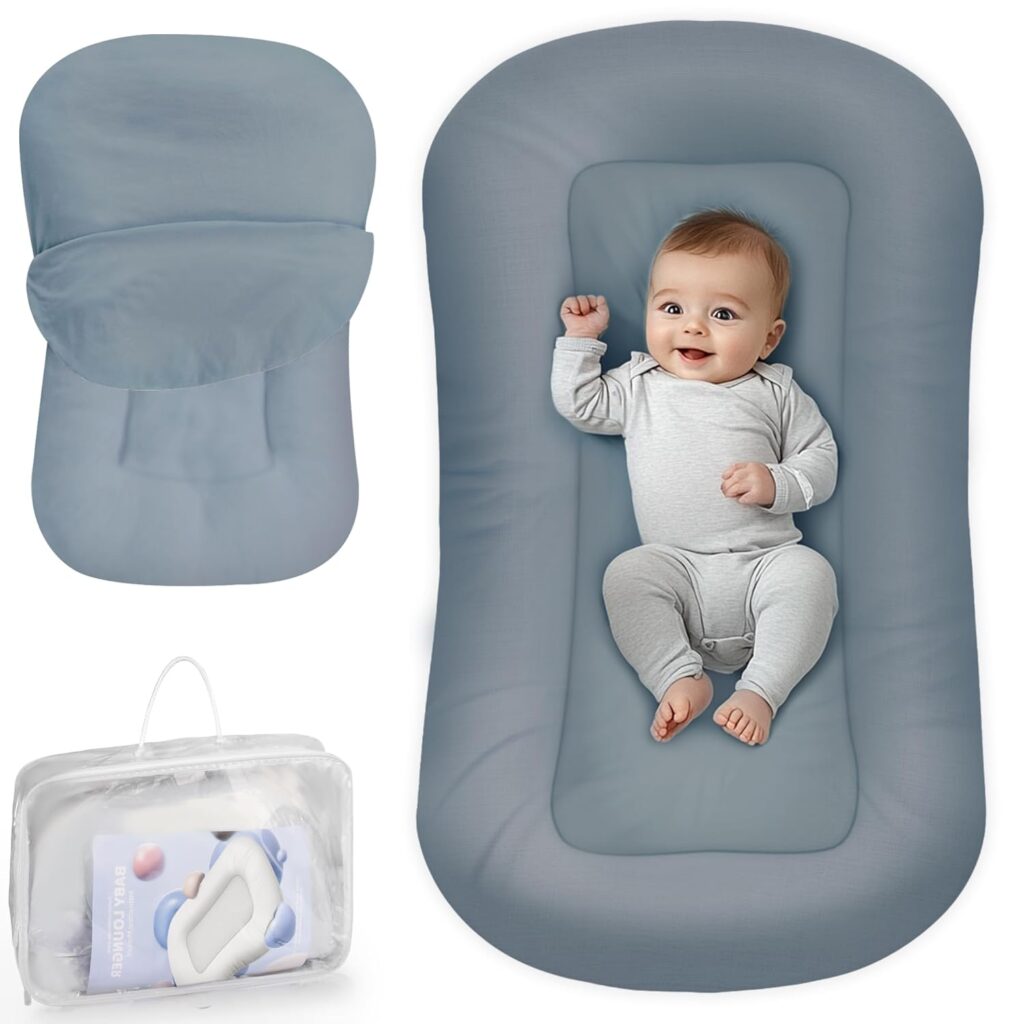 grayishblue baby lounger 2025