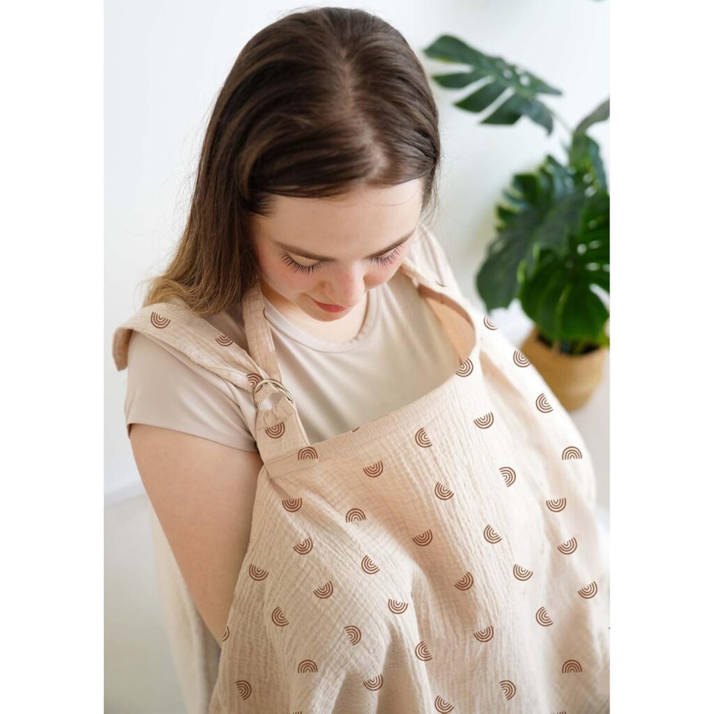 privacy nursing cover, arch neckline breastfeeding cover, cotton nursing apron