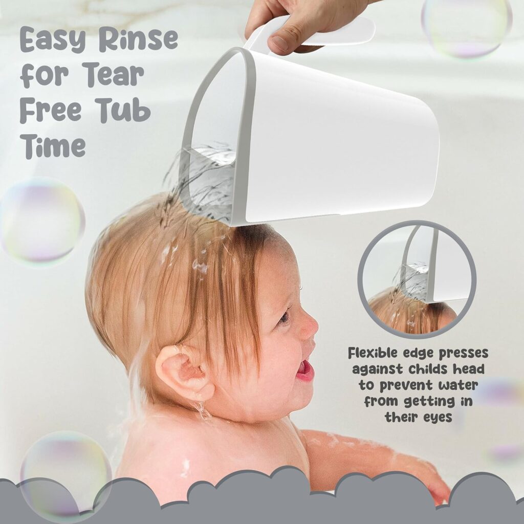 baby shampoo rinse cup with flexible edge blue