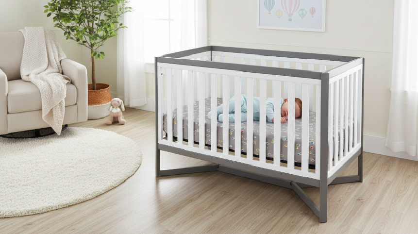 delta children tribeca 4 in 1 crib white and grey