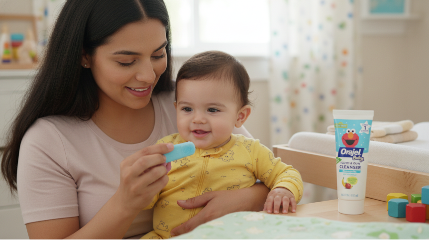 orajel kids elmo tooth and gum cleanser set